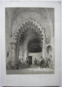 Toledo Sala Palacios Galiana Orig Lithografie Mathieu 1850 Espana Spanien - Bild 1 von 4