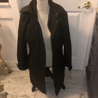 Michael Kors Womens Belted Trench Coat Green Medium - Image 1 of 4