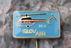 Vintage Slov Air Czechoslovakian Airline Mil Mi-2 Soviet Helicopter Pin Badge - Picture 1 of 2