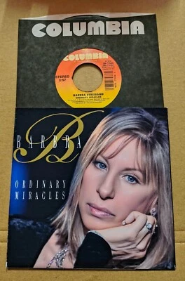 BARBRA STREISAND ORDINARY MIRACLES   7" US VINYL  45 EX - FREE CUSTOM PIC SLEEVE - Image 1 of 4