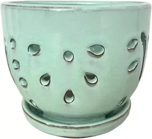 Orchid Pots with Holes round Ceramic Flower Container Succulent Plant Planter Bu - Picture 1 of 12