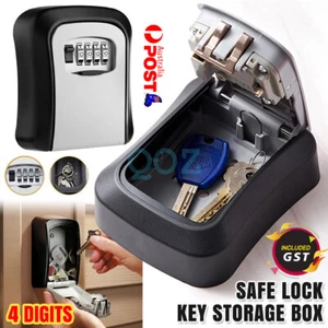 4 Digit Combination Lock Wall Mounted Key Safe Storage Box Security Home·Outdoor - Picture 1 of 14