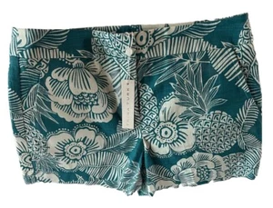 ⭐️TRINA TURK Corbin Shorts Größe 8 türkis tropischer Druck (198 $) neu mit Etikett urlaubsbereit - Bild 1 von 6