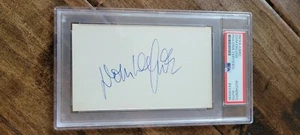 DOM DELUISE SIGNIERT AUTO 3X5 INDEXKARTE BLAZING SADDLES THE END PSA/DNA PLATTE - Bild 1 von 1