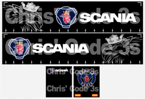 Code 3 Adhesive Vinyl Trailer Decals - Scania black - 1/50 1/76 1/148 1/64 1/87 - Picture 1 of 1