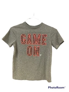 BOYS OLD NAVY ACTIVE Gray “Game On” Tee Shirt Size Youth Large 10-12 - Picture 1 of 6