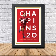 Champions of England Liverpool Virgil Van Dijk Limited Edition Poster Print 2020
