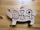 3D Wood  Puzzle Pig Spells Pig decorative display