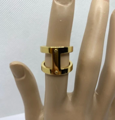 Michael Kors Gold Tone Steel Maritime Link Ring Size 6 - Image 1 of 4