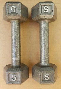 5lb pair Hex Style Dumbbells dumbbell hand weights gym 10 pounds total - Picture 1 of 2