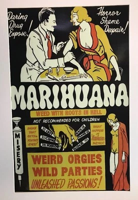 Marihuana Weed Vintage Poster Bizarre Great Graphics Weird Subject — 第 1/4 张图片
