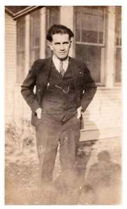 MAN WITH POCKET WATCH,LA CROSSE,WIS,1920'S.VTG 4.3" x 2.5" PHOTO#7 - Picture 1 of 2