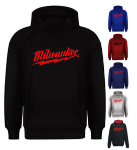 Adults Mens Milwaukee Workwear Powertool Fleece Pullover Sweat Hoodie Small-XXL
