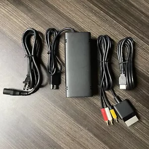 XBOX 360 Slim "S" Official OEM Power Supply Adapter + A/V Cables bundle lot - Picture 1 of 3