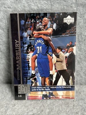 1997-98 Upper Deck Basketball # 255 Stephon Marbury Minnesota Timberwolves - Image 1 of 2