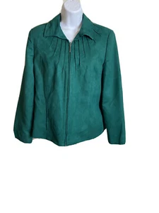 Kim Rogers size 8 green jacket zip front  - Picture 1 of 6