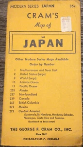 Vintage Antique Cram’s Map of Japan Modern Series 309 Pocket - Picture 1 of 7