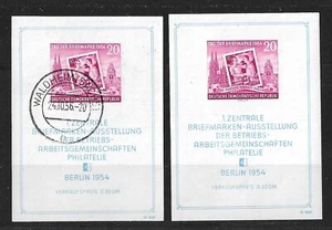 DDR "Briefmarkenausstellung Philatelie 1954 Block 10 gest.+Postfrisch" - Bild 1 von 2