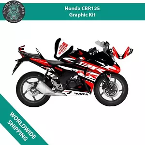 Honda CBR 125 2011-2017 Black Faster Stripes Graphic Kit Decal Wrap - Picture 1 of 2