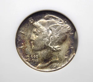 1944 "P" Mercury Dime *MINT ERROR* CLIP 10c ANACS MS64 #003 Soap Box ECC&C, Inc. - Picture 1 of 7