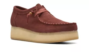 New Clarks Originals Women's Wallacraft Lo Suede Shoes Burgundy 68747 Variety Sz - Picture 1 of 7