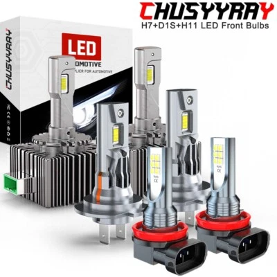 For Saab 9-5 2006-2007 2.3L 6x LED Headlight Hi/Lo Bulbs+Fog Lamp Combo 6000K - Image 1 of 4