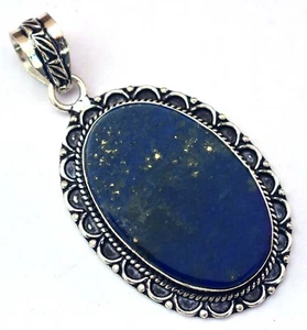 Colgante de joyería de plata de ley 925 con piedras preciosas de lapislázuli tamaño 2,10" - Imagen 1 de 1