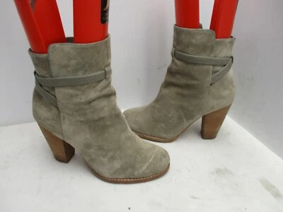 Joie Gray Suede Leather High Heel Stretch Wrap Ankle Boots Womens Size 36.5 EUR - Image 1 of 4