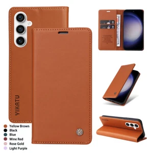 For Samsung Galaxy S24 S23 S22 S7 Magnetic Leather Flip Stand Card Wallet Case - Picture 1 of 50
