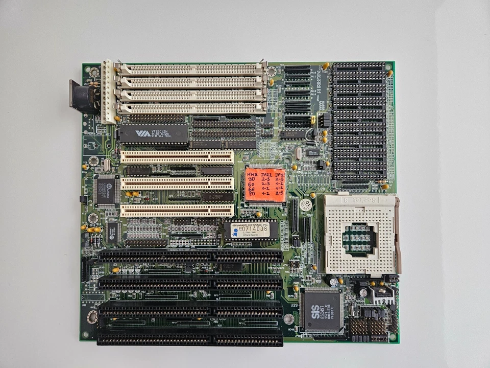 486 motherboard, socket 3, Chaintech 486SPM M104, with 60/66/83 MHz mod - Image 1 of 1