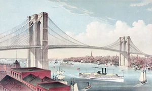 Drawing Brooklyn Bridge New York 3D Full Wall Mural Photo Wallpaper Home Dec Kid - Picture 1 of 10