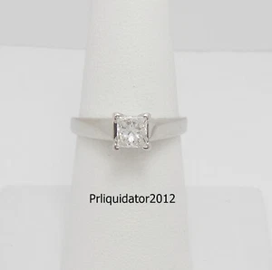 .64CT Natural Princess Diamond Solitaire Engagement Wedding Ring 14K White Gold - Picture 1 of 13