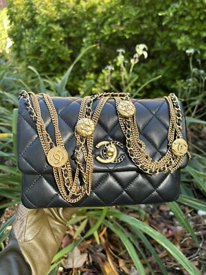 Rare CHANEL Bag NWT AUTH Black Lambskin MATELASSÉ Classic Flap Bag GHW 2022 F/W - Image 1 of 4