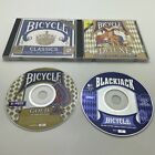 Vtg Lot Of 4 Bicycle Card Games PC Casino Bridge Solitaire Gin Blackjack More