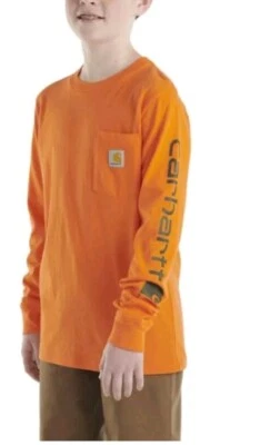 Camiseta Carhartt masculina malha gola redonda manga longa bolso tamanho XL laranja exótico - Imagem 1 de 3