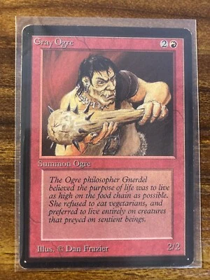 MTG✨GRAY OGRE✨Beta Limited Edition LP COMMON Creature 1993 Dan Frazier Art - Image 1 of 4
