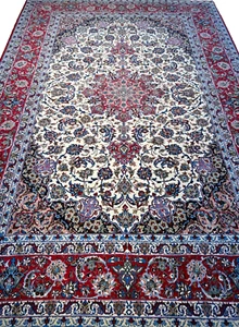 6'9"x10'1" Extra-Fine Hand-Knotted Wool & Silk Isfahane Area Rug - 7x10 Handmade - Picture 1 of 16