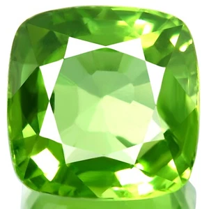 PERIDOT 3.70ct SPARKLING OPEN 5A+GREEN NATURAL UNHEATED PERIDOT CUSHION GEMSTONE - Picture 1 of 7