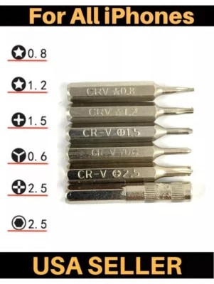 PH000 0.8 P2 Bit Set Y0.6mm Tripoint Screwdriver For iPhone 6 7 8 X 4mm Hex Y000 - Image 1 of 4
