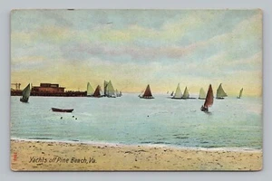 Postkarte Yachten vor Pine Beach Virginia - Bild 1 von 2