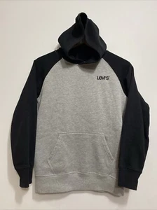 LEVIS Pullover Hoodie Youth Boys Fleece Sweatshirt Gray Black size Large Kids - Picture 1 of 9