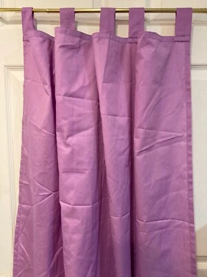 Un par de cortinas con lengüeta de lavanda sin forro mezcla de algodón 42X82 Foto 1 de 2
