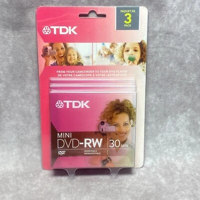 TDK Mini DVD-RW 30 Min Rewritable 3 Pack - Image 1 of 4
