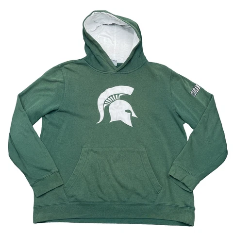 Michigan State Spartans Hoodie Youth Size XL Extra Large Green Pullover Logo Cover
