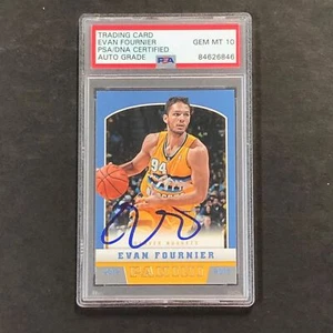 2012-13 Panini Basketball #253 Evan Fournier Signed Card AUTO 10 PSA Slabbed Nug - Picture 1 of 2