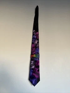 Jerry Garcia Men’s Happy Halloween Neck Tie Skull Heads Art Deadhead Hippie Rare - Picture 1 of 8