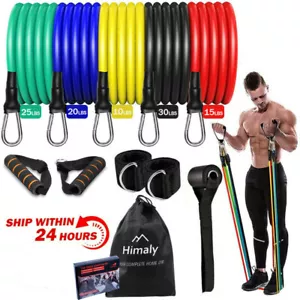11PCS Set Resistance Bands Workout Exercise Crossfit Fitness Yoga Training Tubes - Picture 1 of 12