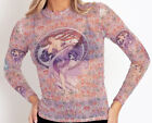 Blackmilk “MUCHA THE ARTS SHEER HIGH NECK LONG SLEEVE TOP” Size Large L NWT