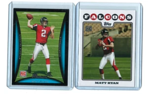 Bowman & Topps 2008 Matt Ryan (2) tarjetas ¡Lote de radiocontrol! Atlanta Falcons - Imagen 1 de 2