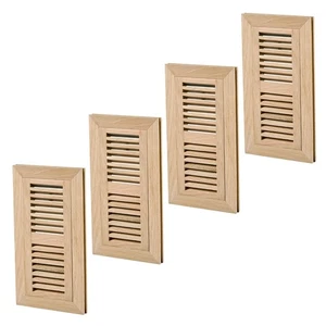 Paquete de 4 piezas de registro de piso de madera de roble blanco, ventilación de montaje empotrado, 4x10 pulgadas, con D... - Imagen 1 de 6